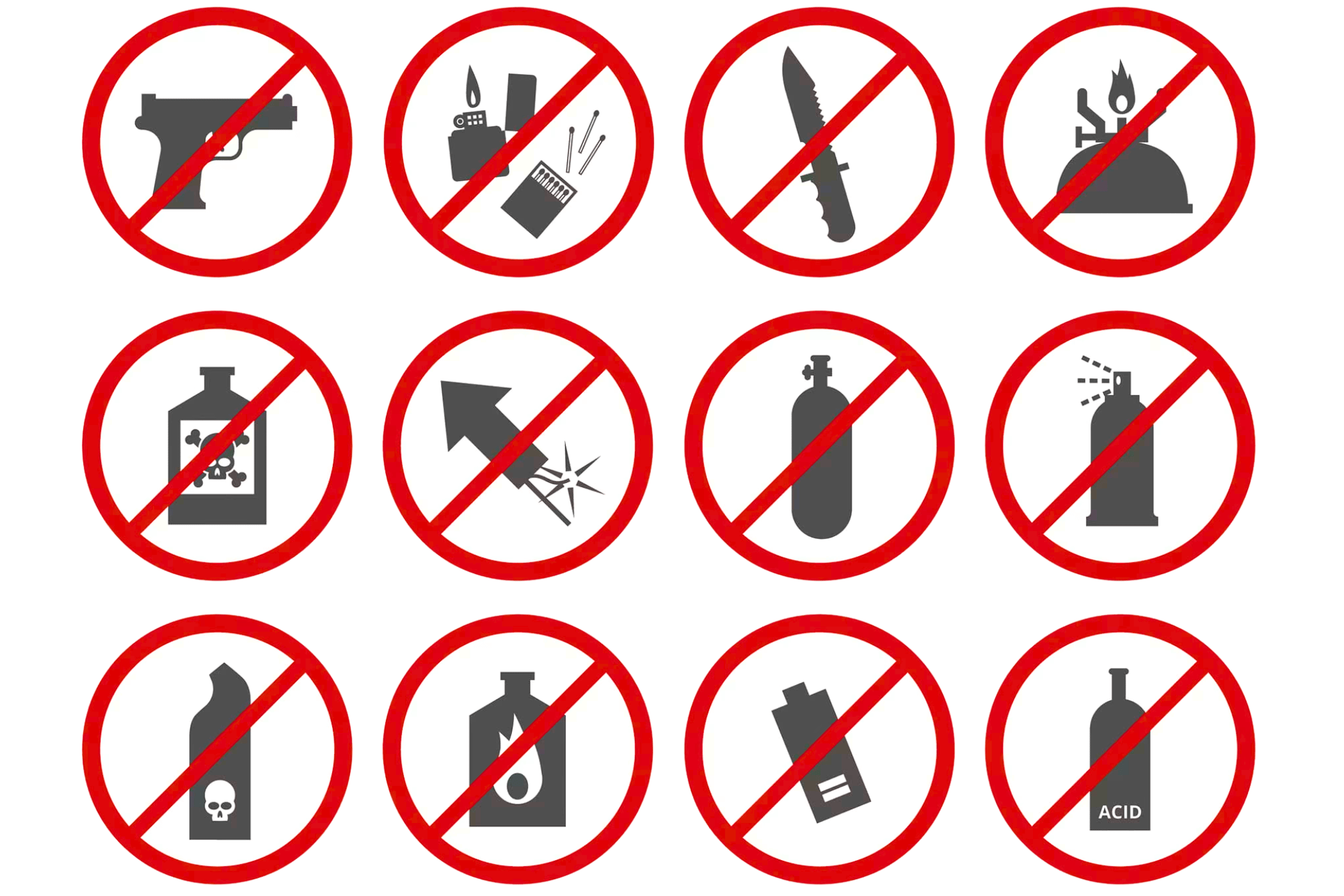Items not permitted Helibiza